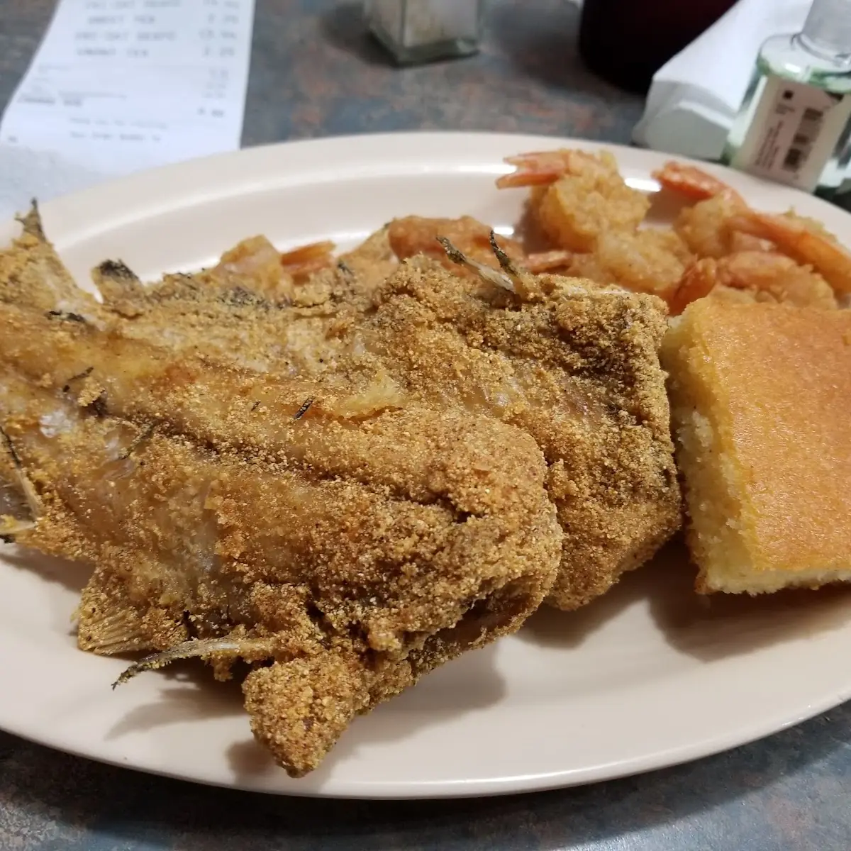 Fried Catfish Fried Shrimp Corn Bread