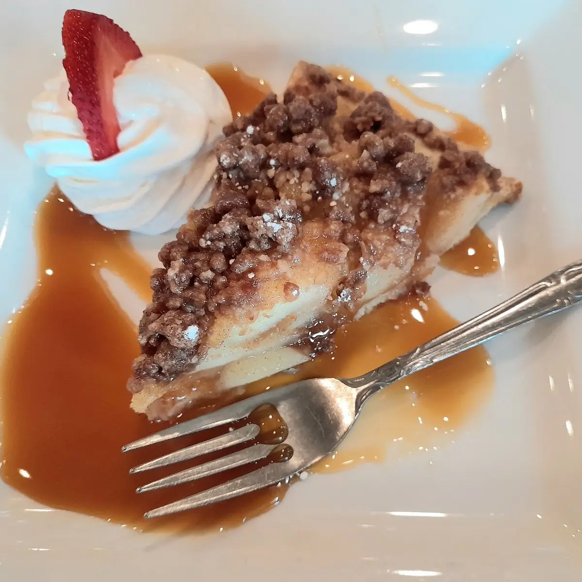 Dutch High Apple Pie Served Warm
