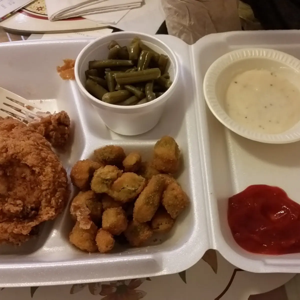 Fried Chicken Okra Green Beans