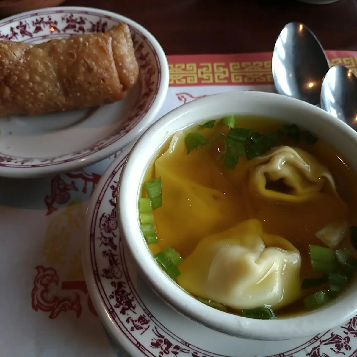 Wonton Soup and Egg Roll