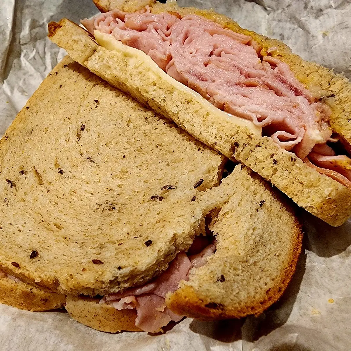 Ham and Cheese on Rye
