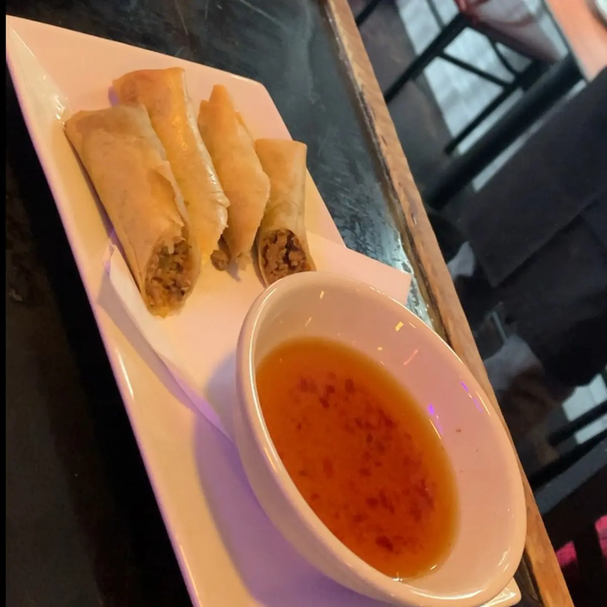 Pork Lumpia with Chile Garlic Sauce
