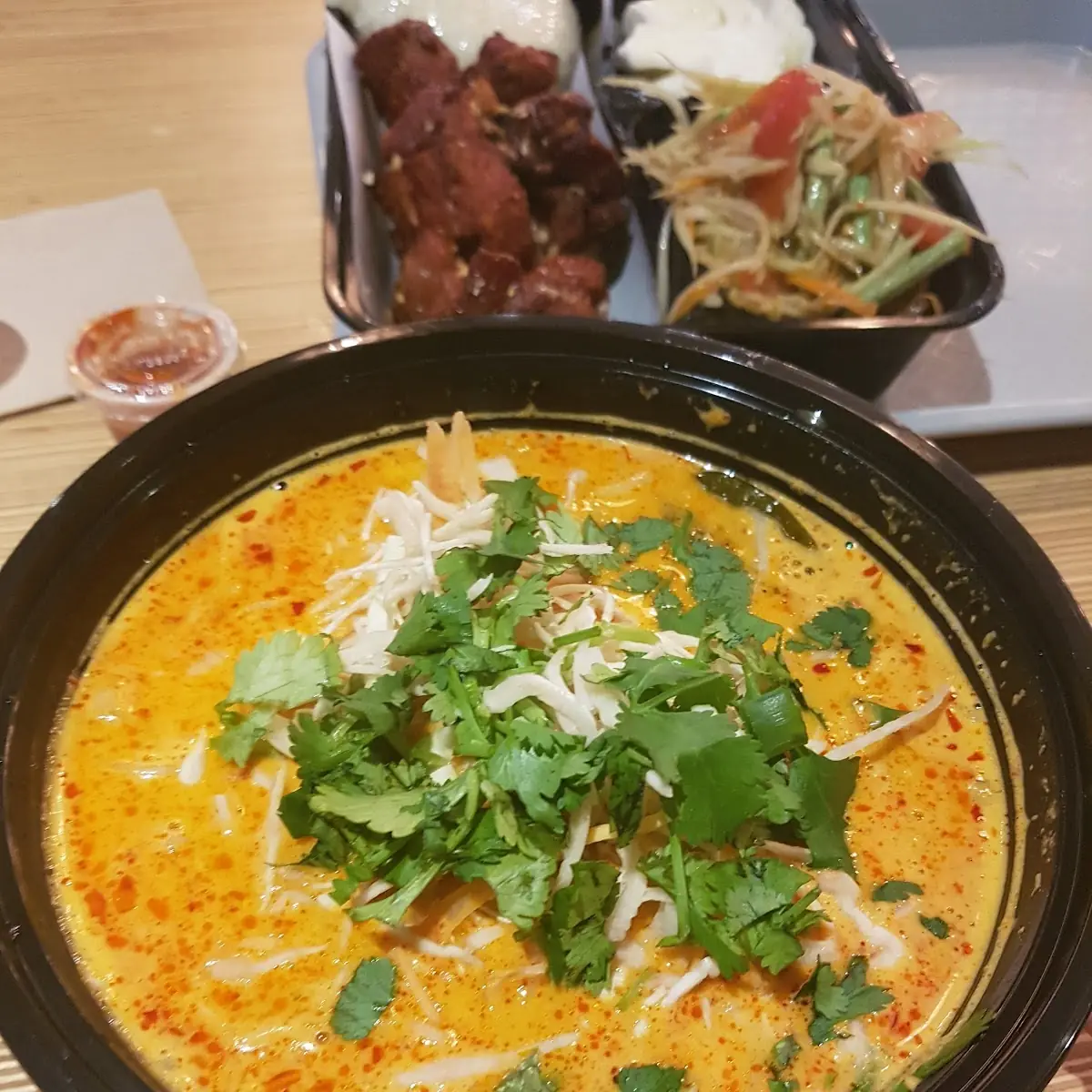 Khao Poon - Red Curry Chicken Noodle Soup