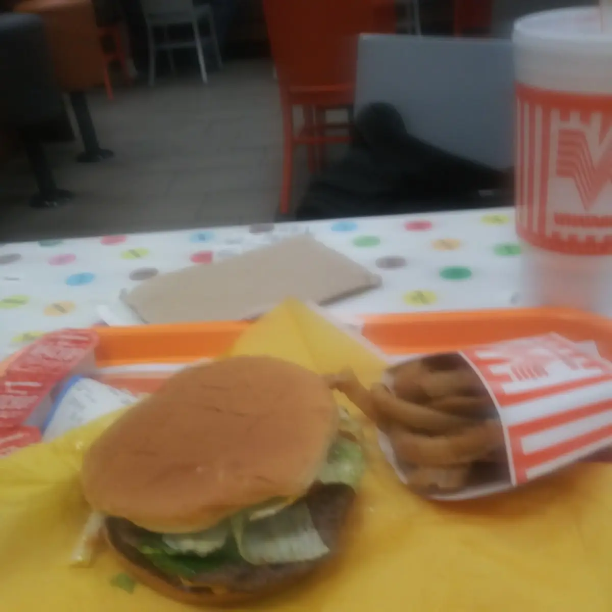 1 Whataburger w Onions Rings
