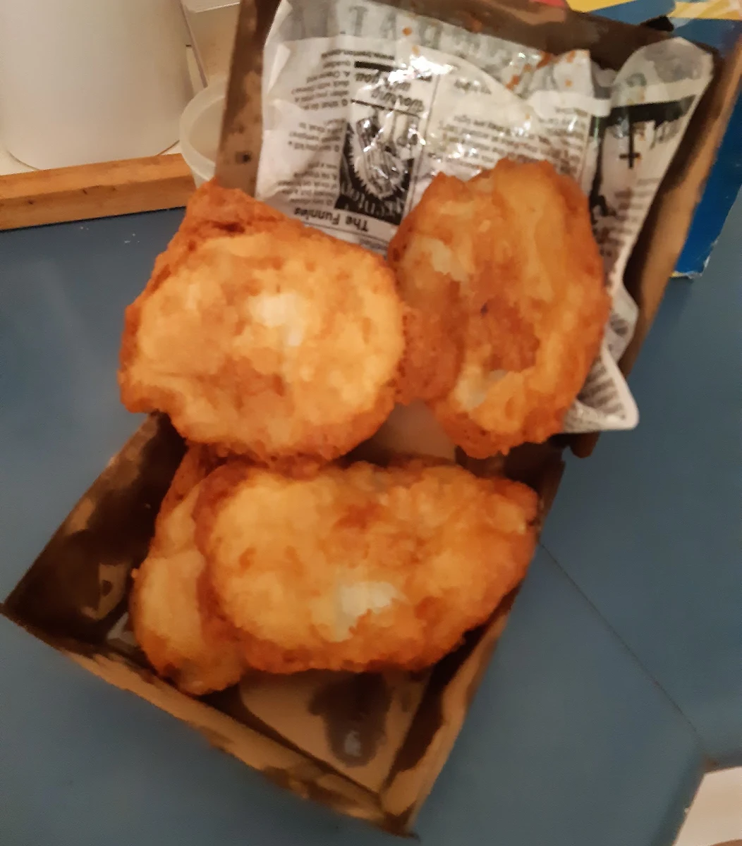 Freshly Battered Potato Scallop, East Bank Fish n Chips