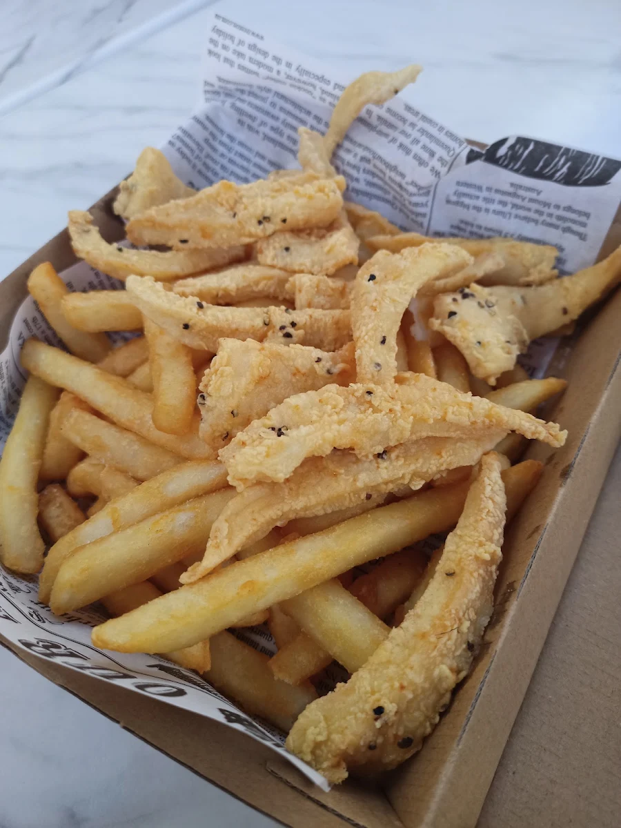 Salt and Pepper Squid with Chips, East Bank Fish n Chips