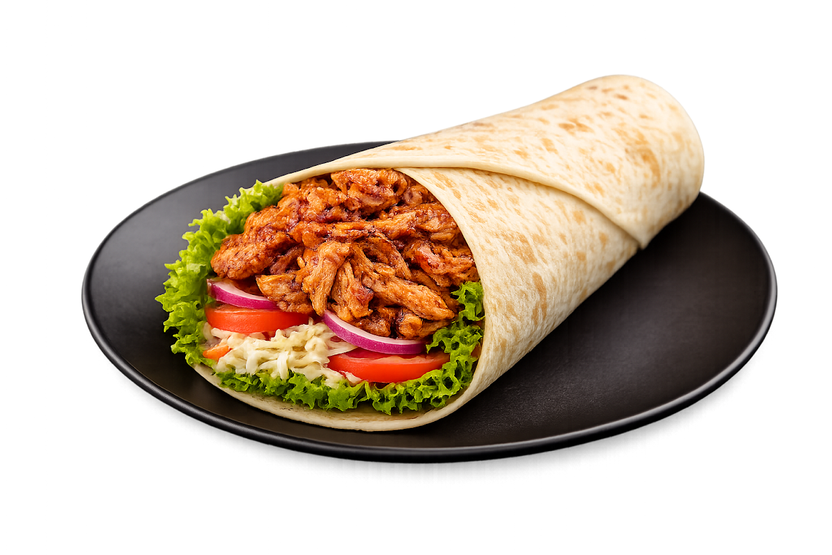 Charcoal Chicken Wrap, Cheeky Chookz