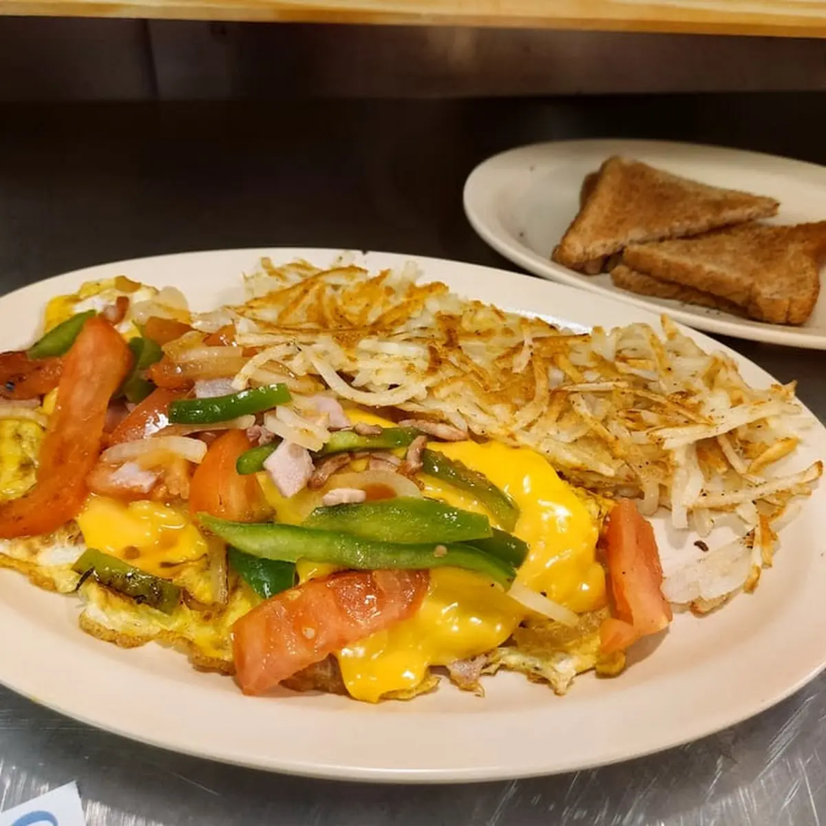 Eggs Hash Browns Toast