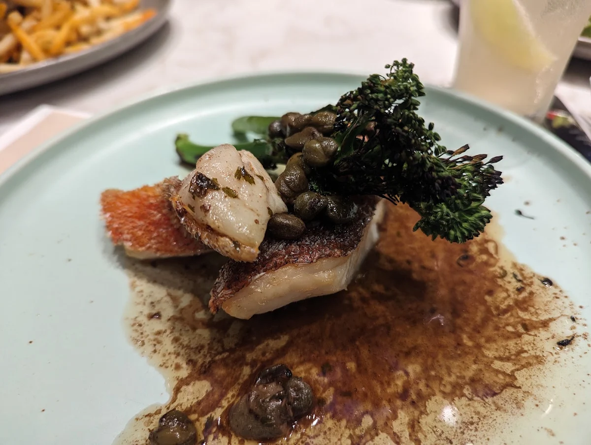 Coral Trout Burnt Butter Sauce and Chard Broccolini, The Metropole Hotel
