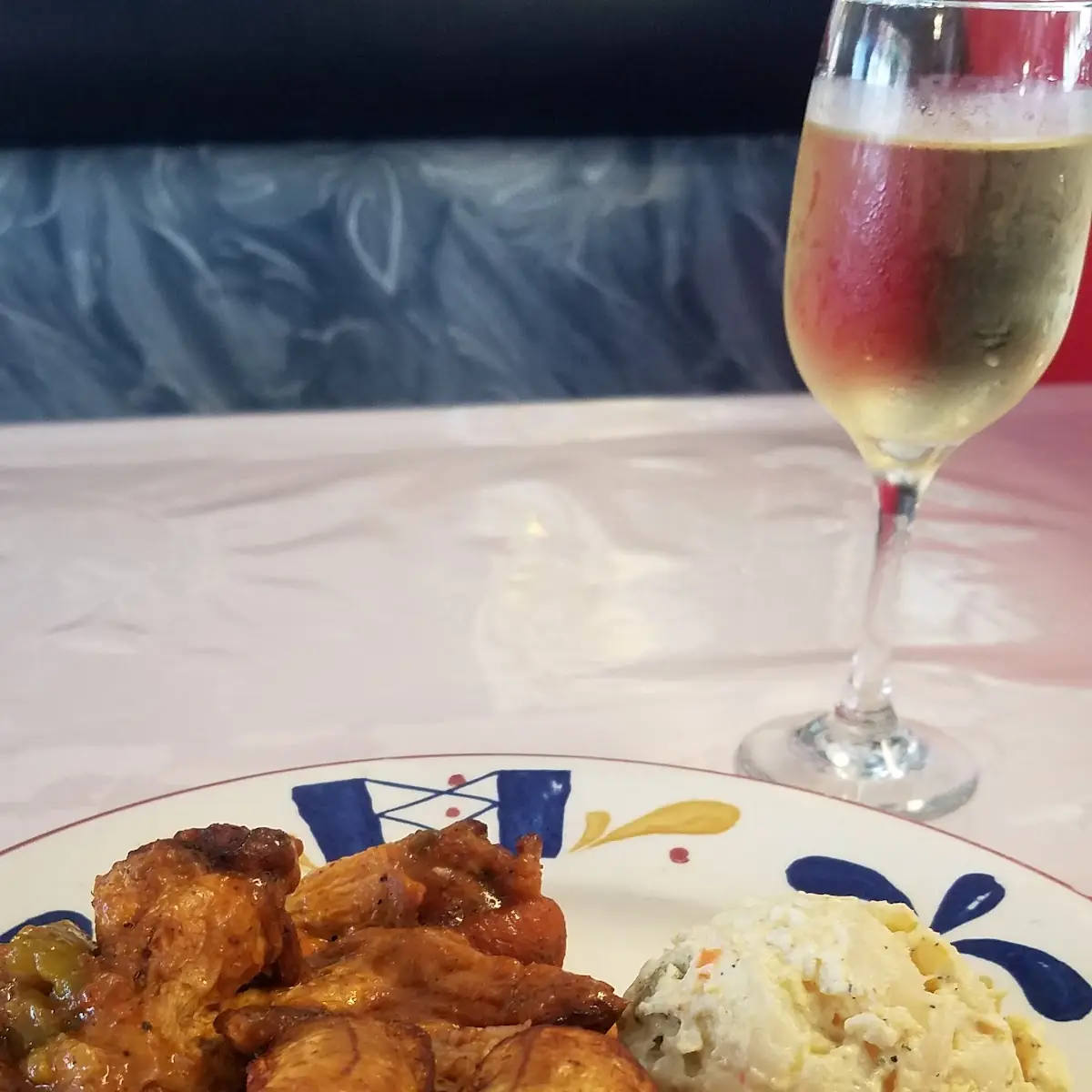 Stew Chicken Rice and Beans with Salad