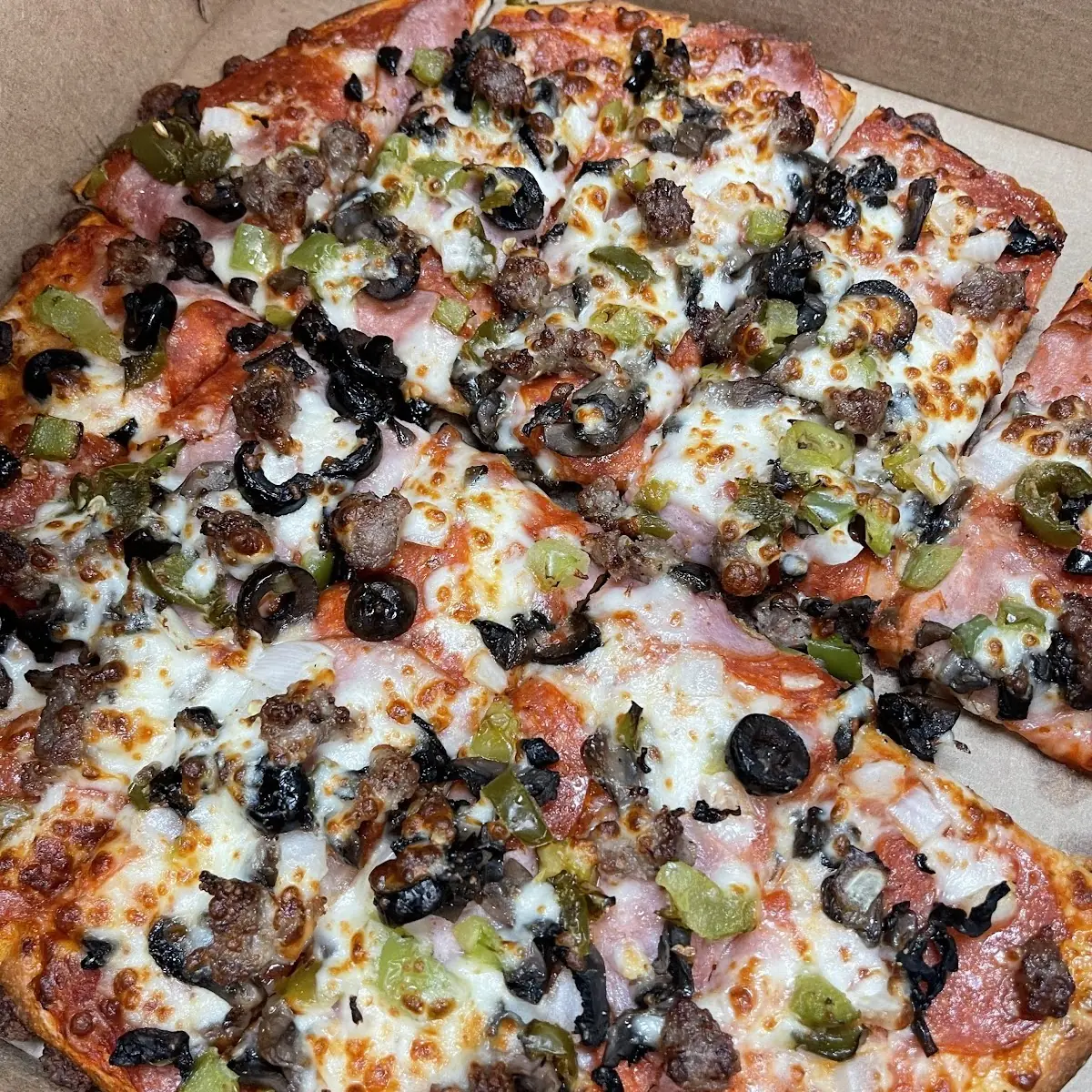 Half Meat Half Veggie Pizza