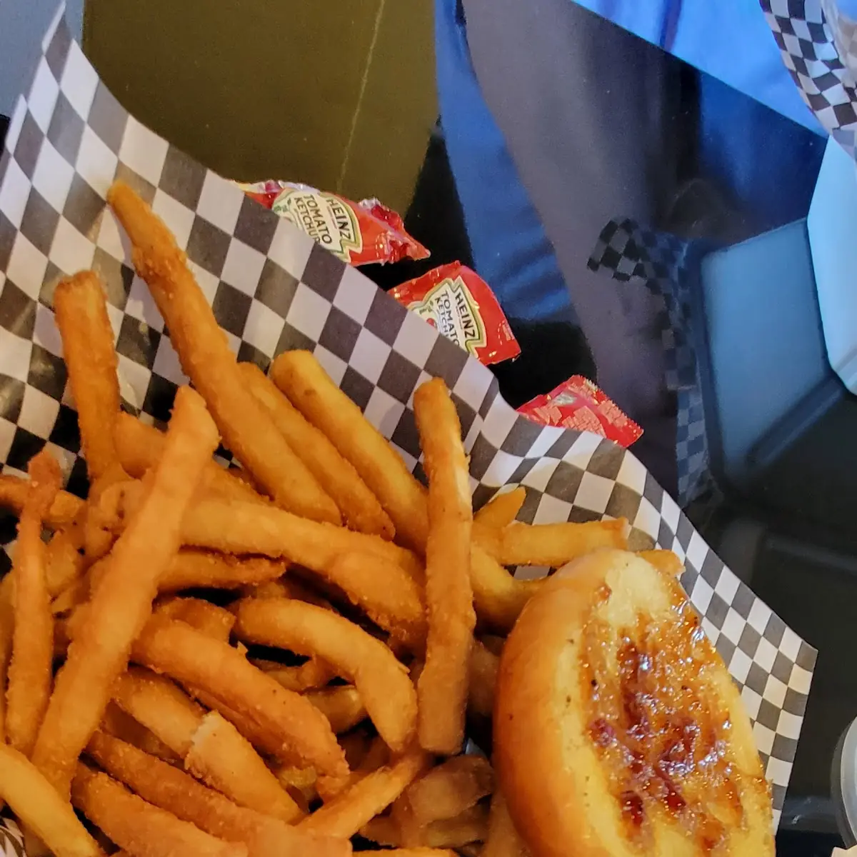 Double Bourbon Bacon Burger with Fries