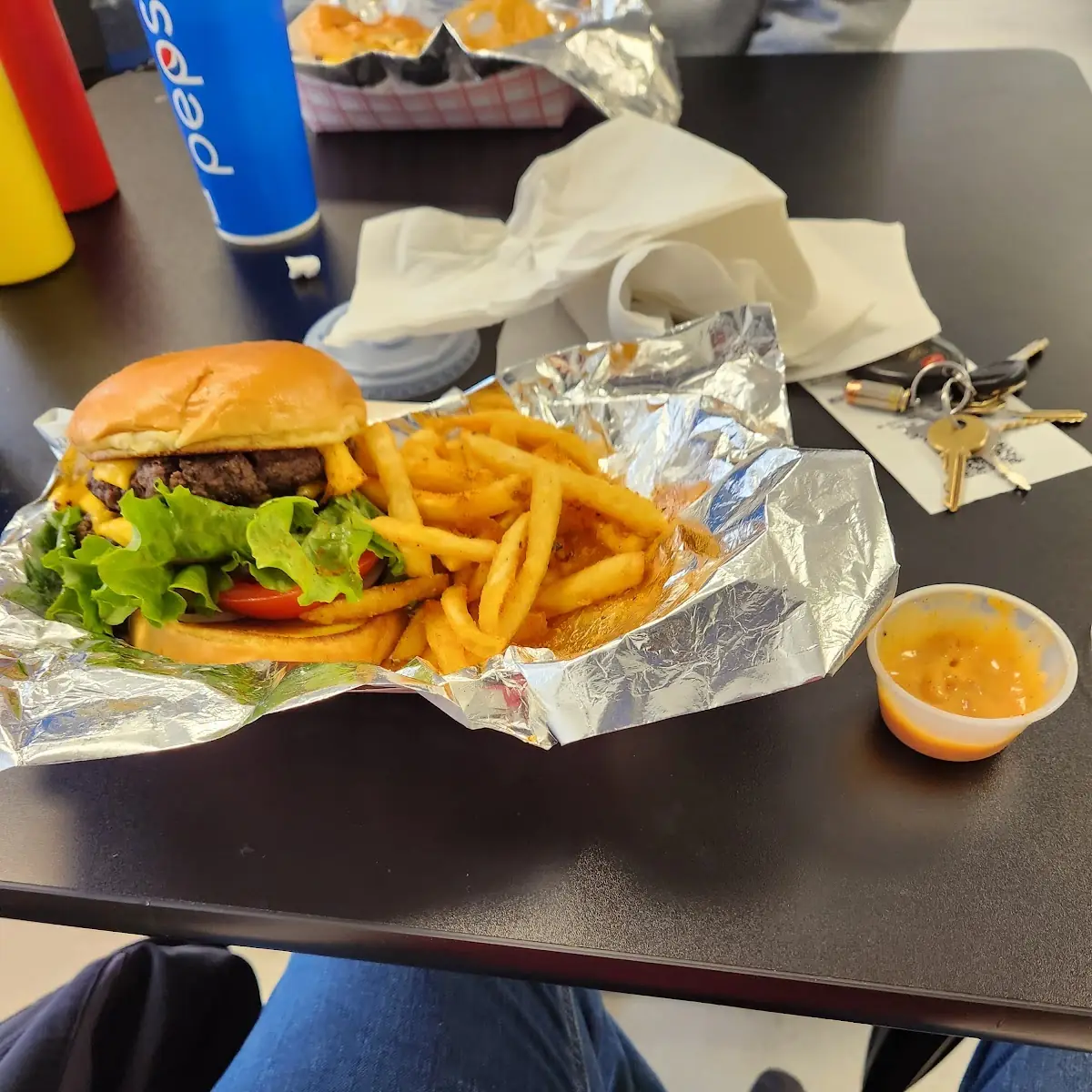 Double Cheeseburger with Cajun Fries