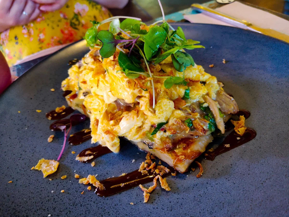 Confit Duck Leg Chilli Scramble, The Boot Factory
