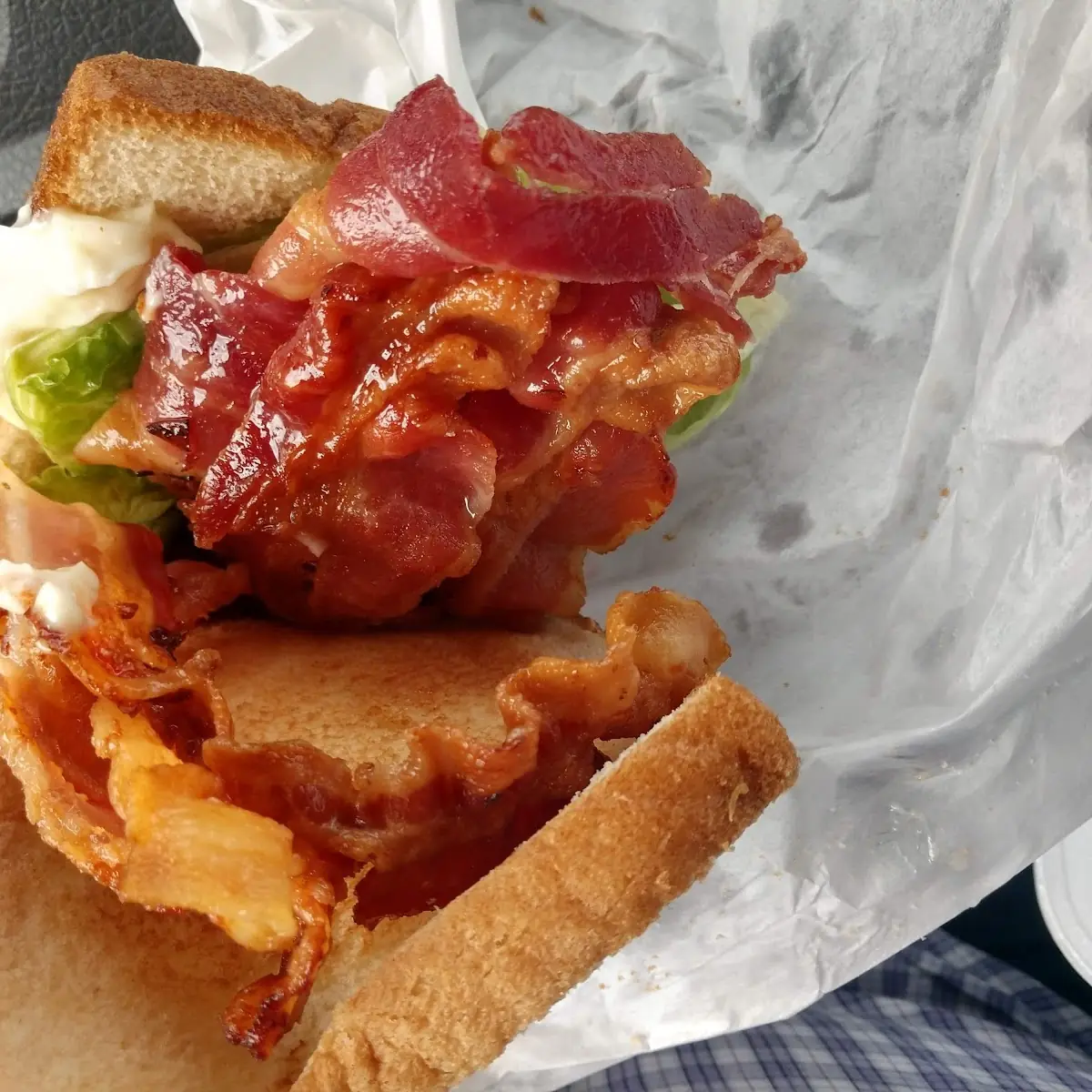 Bacon Lettuce Mayo on Toast