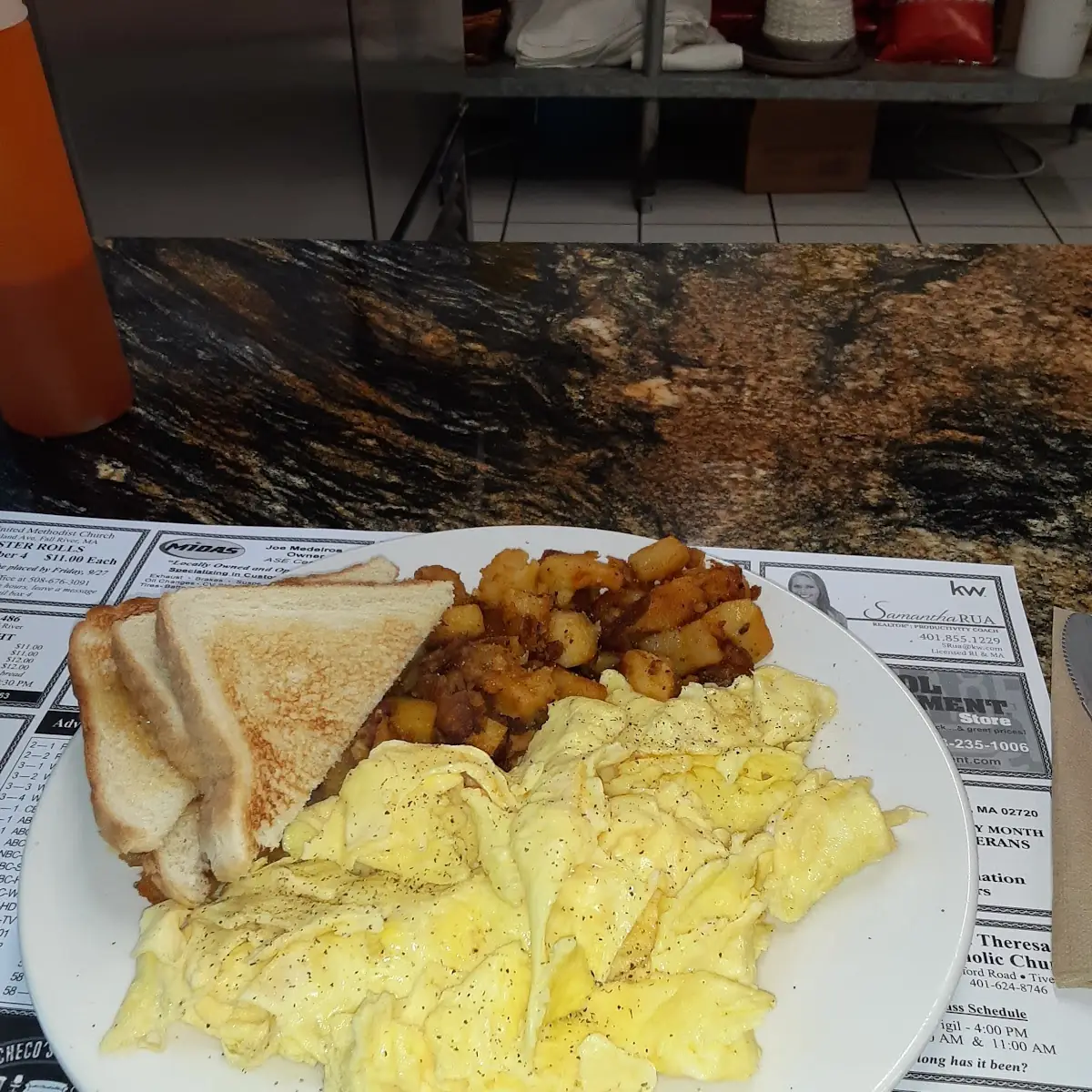 2 Eggs Home Fries and Toast