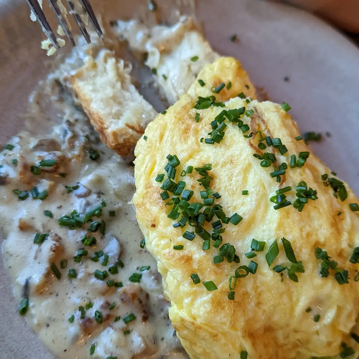 Biscuits and Gravy with a Scrambled Egg