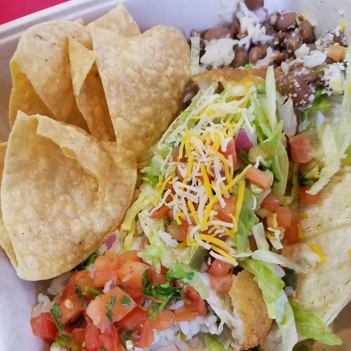 Fish Tacos Rice and Beans