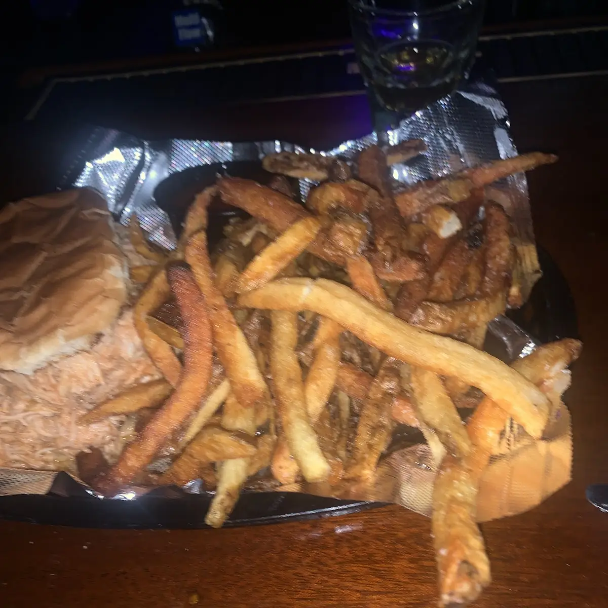 BBQ Pulled Chicken Sandwich with Fries