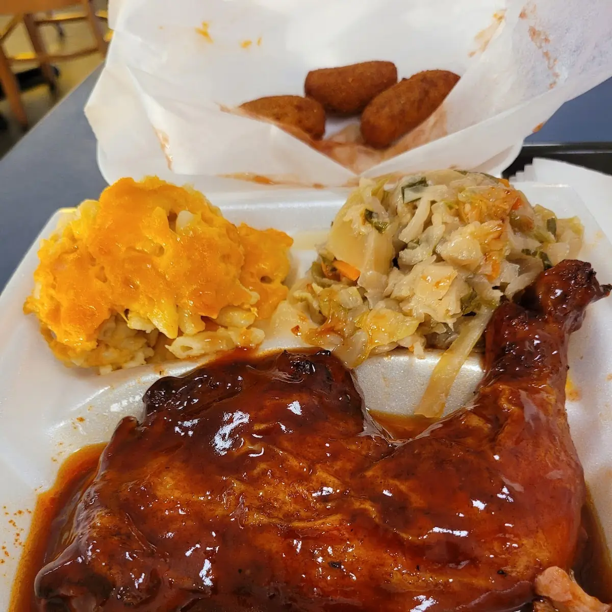 BBQ Chicken Cabbage Mac and Cheese