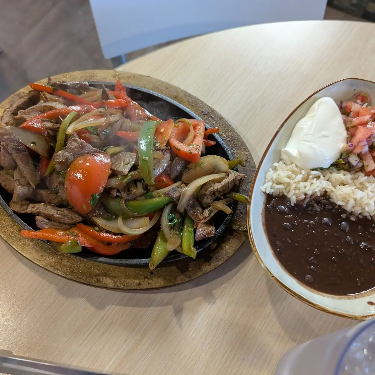grilled chicken rice,beans salad