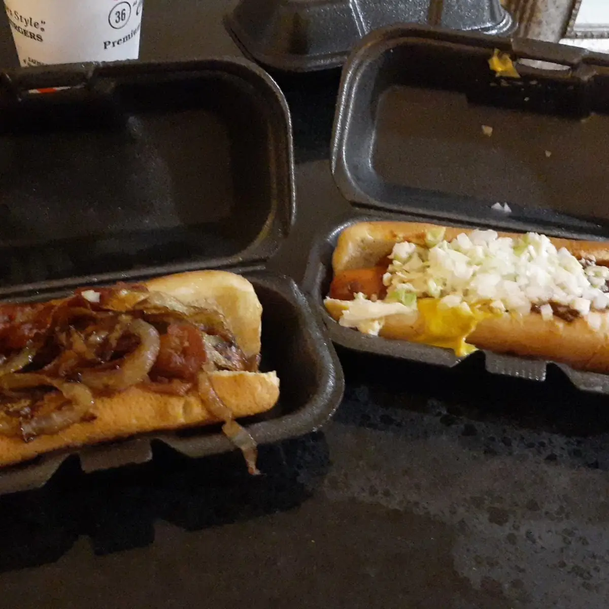 Cook Out Style Hot Dog and Bacon Cheddar Hot Dog