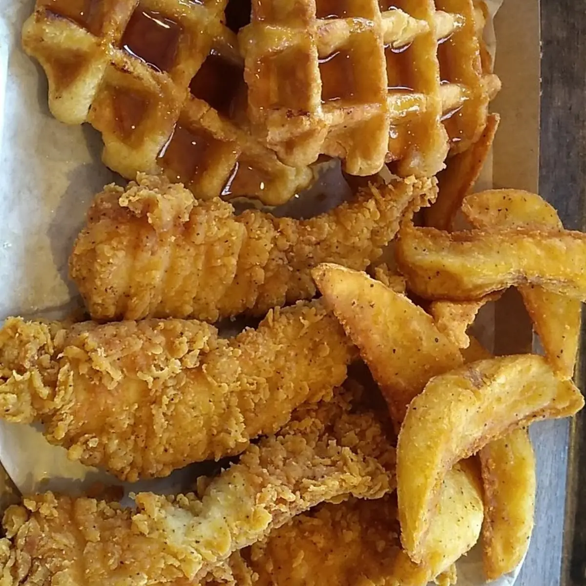 Chicken Tender and Waffles