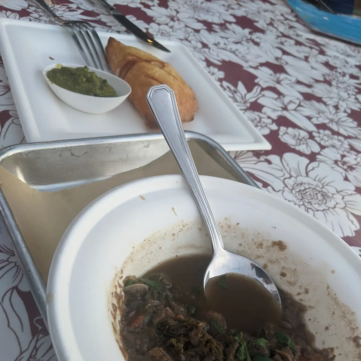 Veggie Soup and Empanada