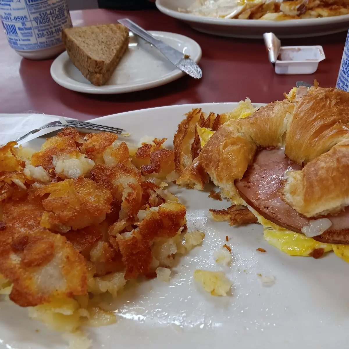 Hash Browns and Egg Croissant