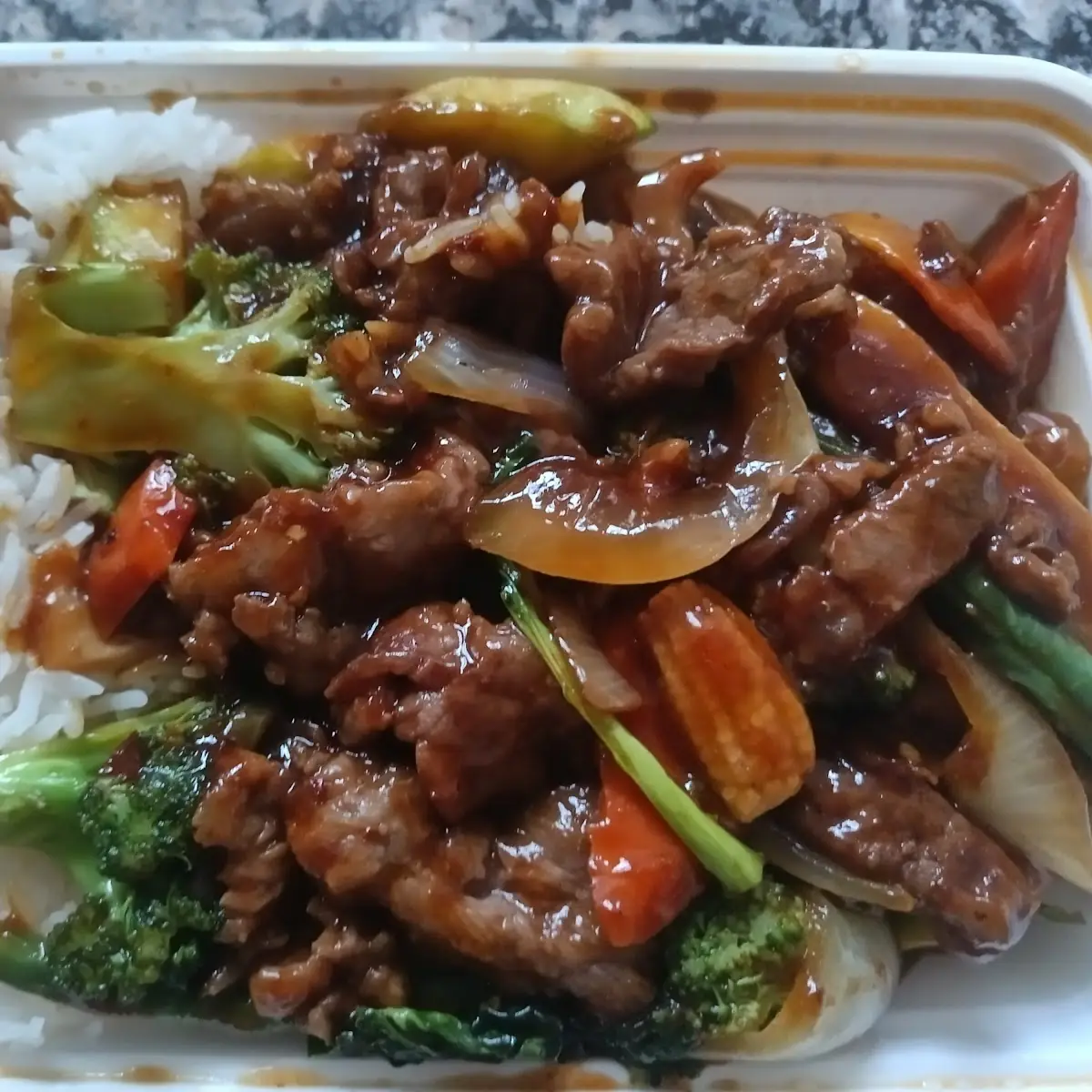 Szechuan Beef with White Rice