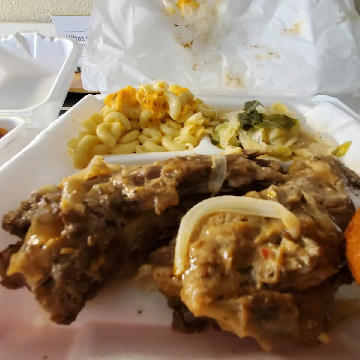 Neckbones Cabbage and Mac and Cheese