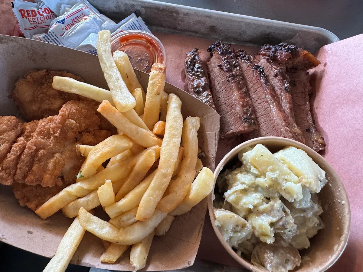 Brisket Plate and Chicken Tenders
