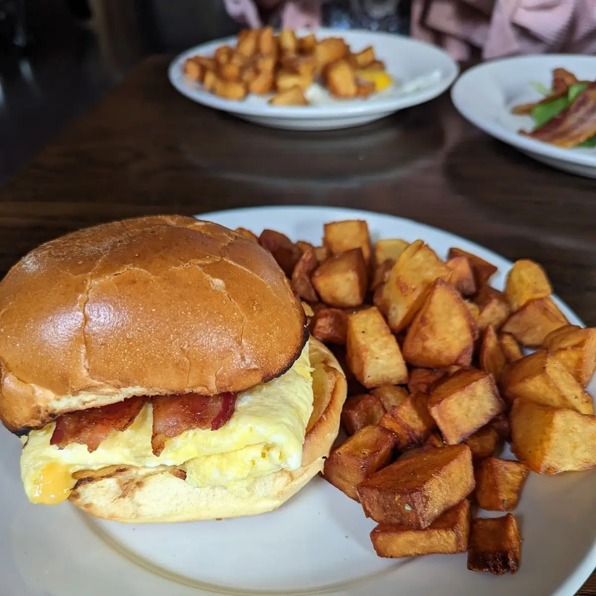 Bacon Egg and Cheese on a Brioche Bun