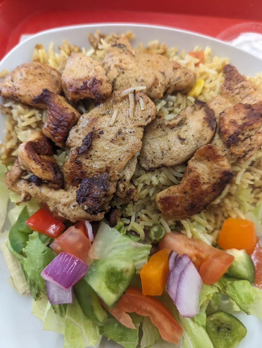 Chicken Tikka Meal Rice Salad and Can Pop, Quick Fire indian and International Cuisine