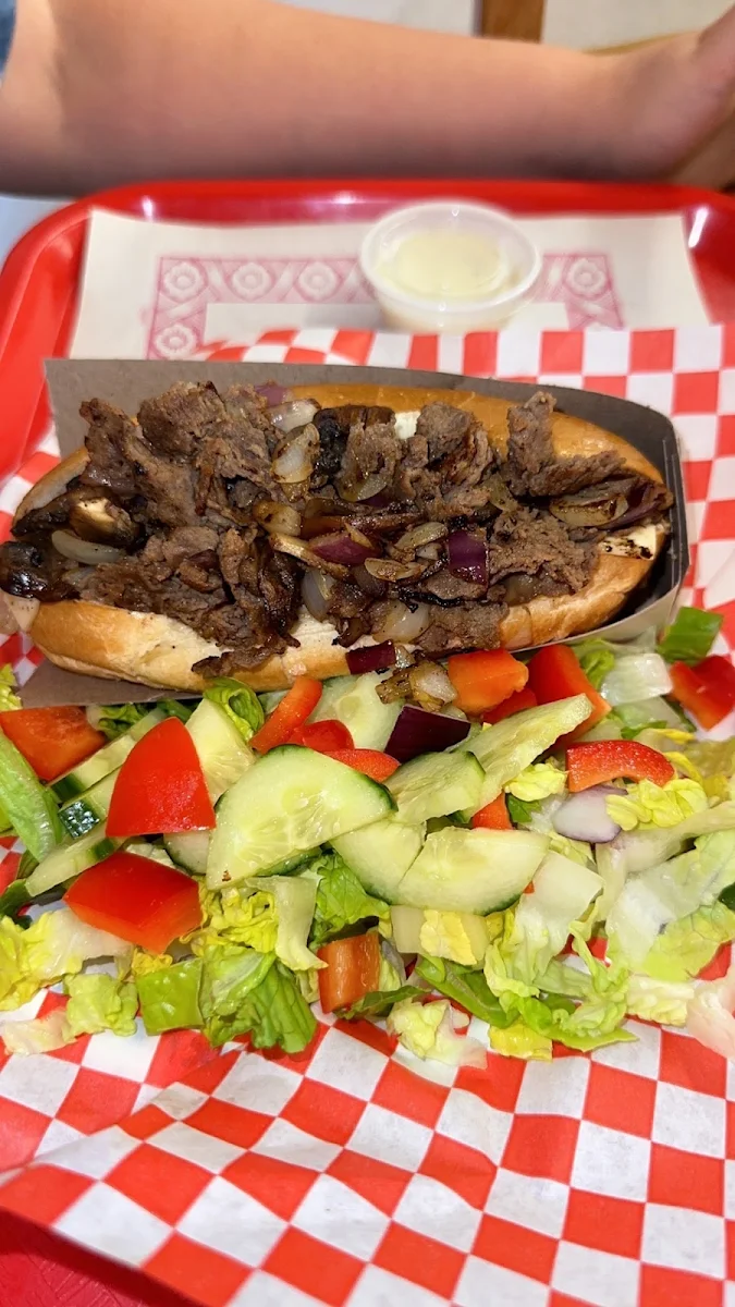 Steak Sandwich with Side Salad