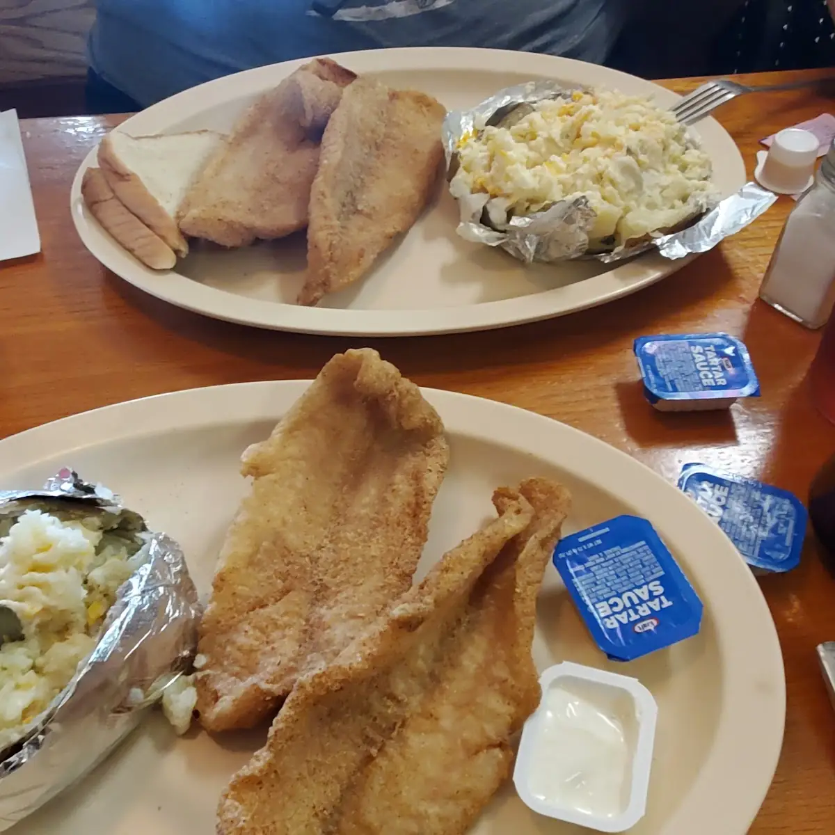 Catfish Dinner with Baked Potato