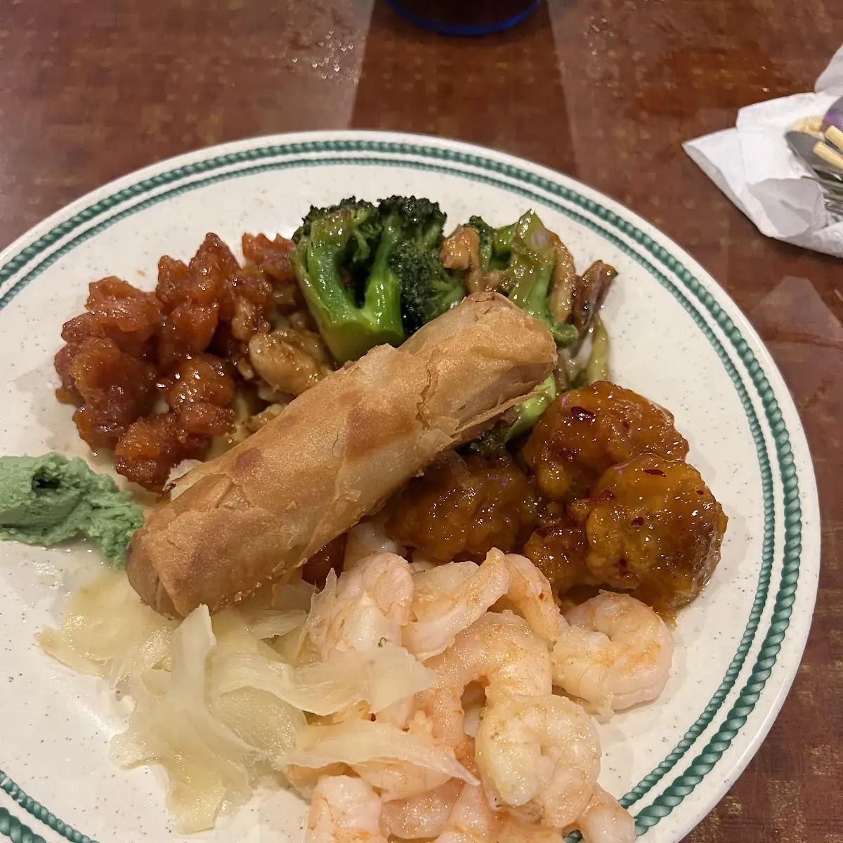 Combo Spring Roll General TSO's Chicken Shrimp Fresh Ginger