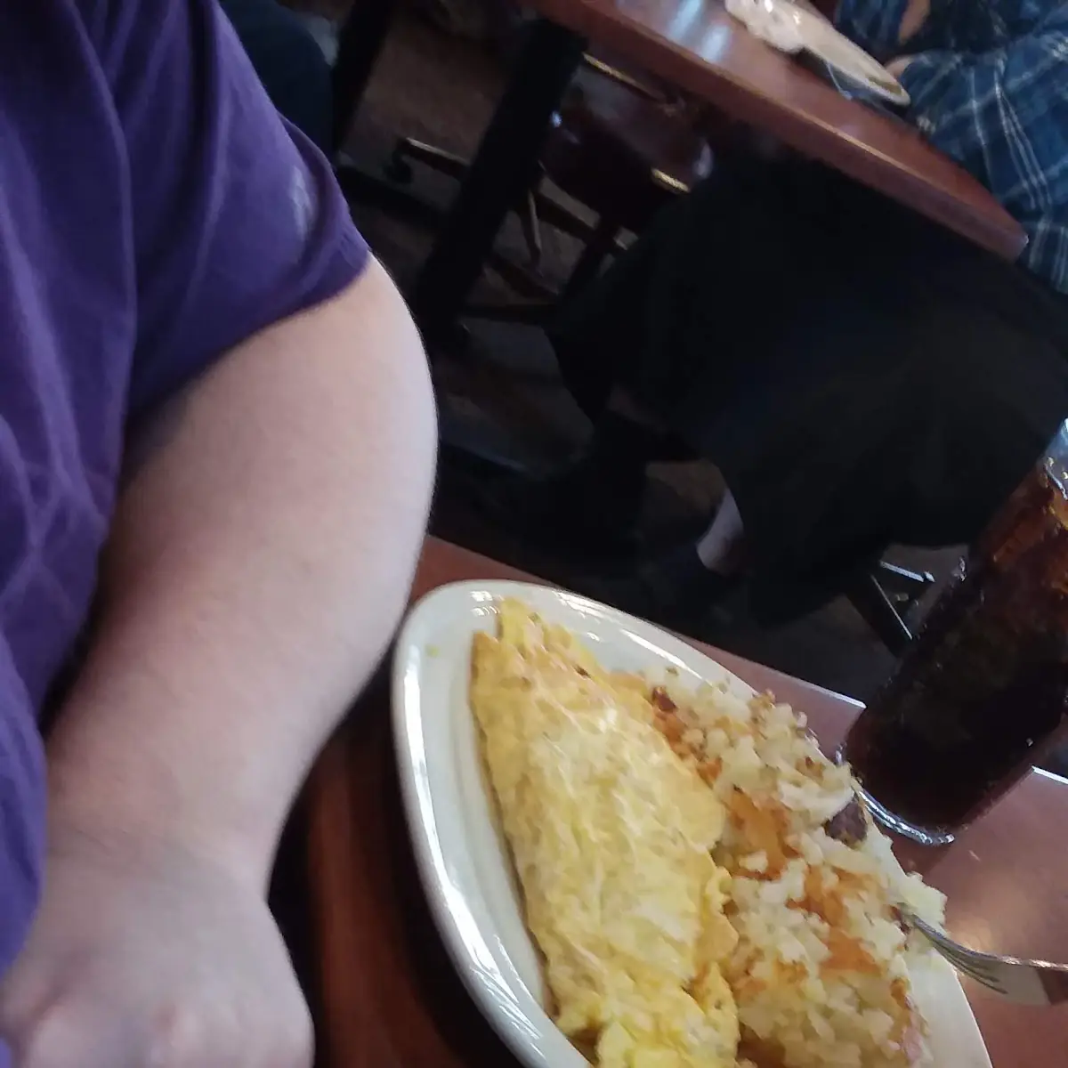 Cheese Omelette with Hash Browns No Meat
