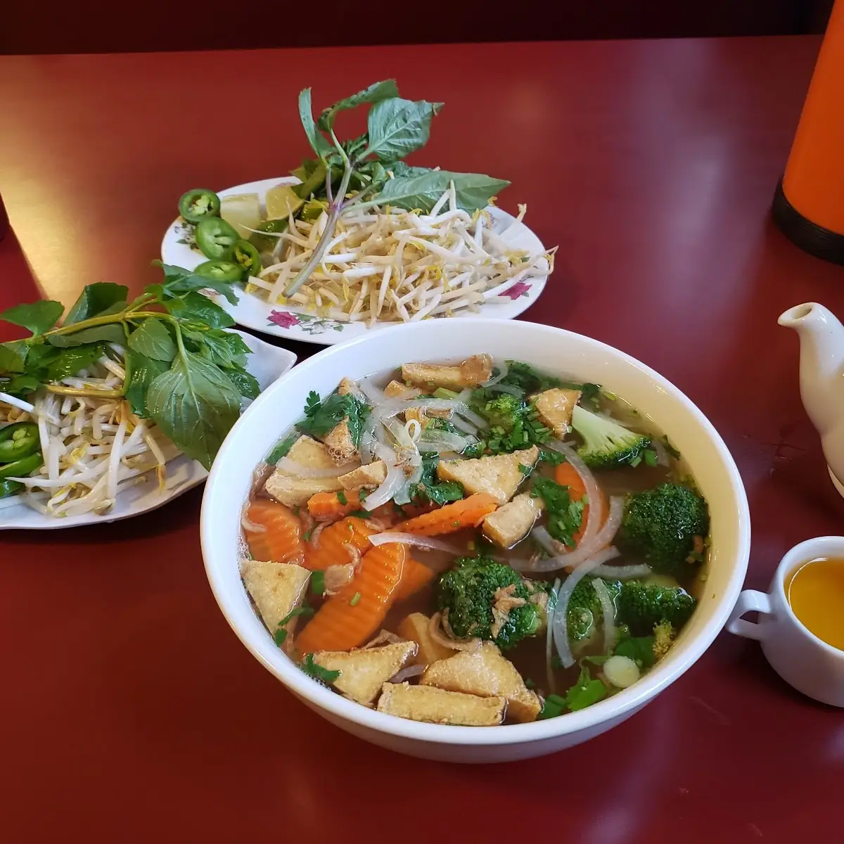 Veggie Tofu Rice Noodle Soup