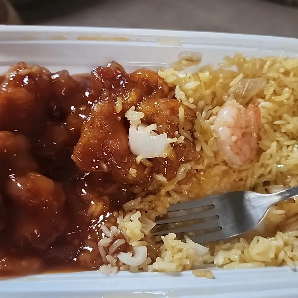General TSO's Chicken with Shrimp Fried Rice