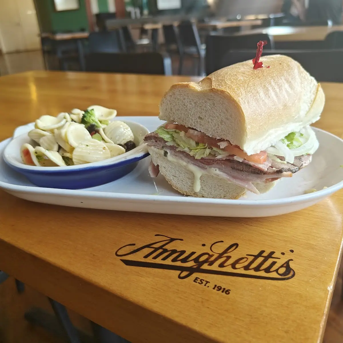 Pick Two- Pasta Salad and Amighetti's Special