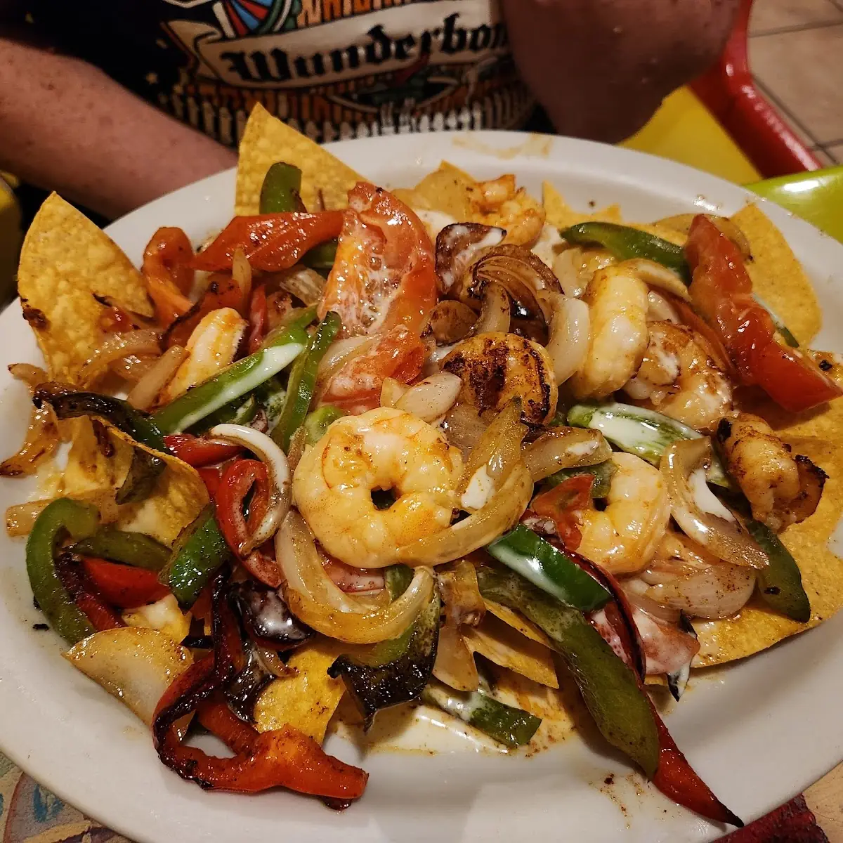 Shrimp Fajitas Nachos