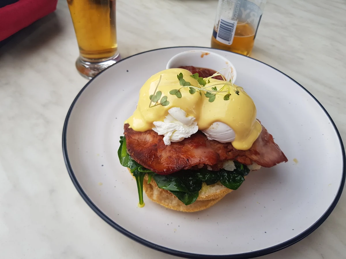 Eggs Benedict with Bacon and Avocado, Intermezzo Cafe