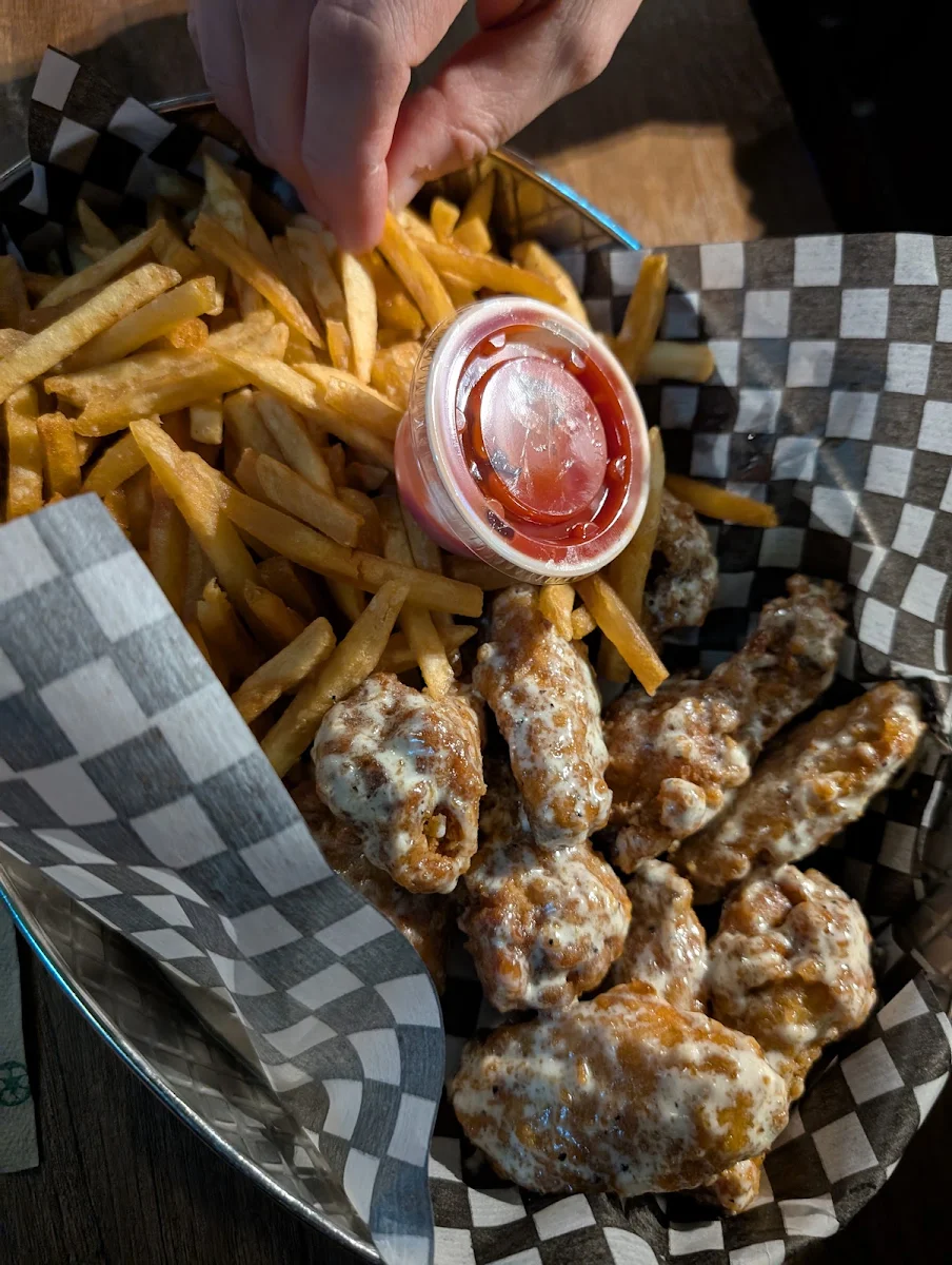 Garlic Parmesan Wings and Fries