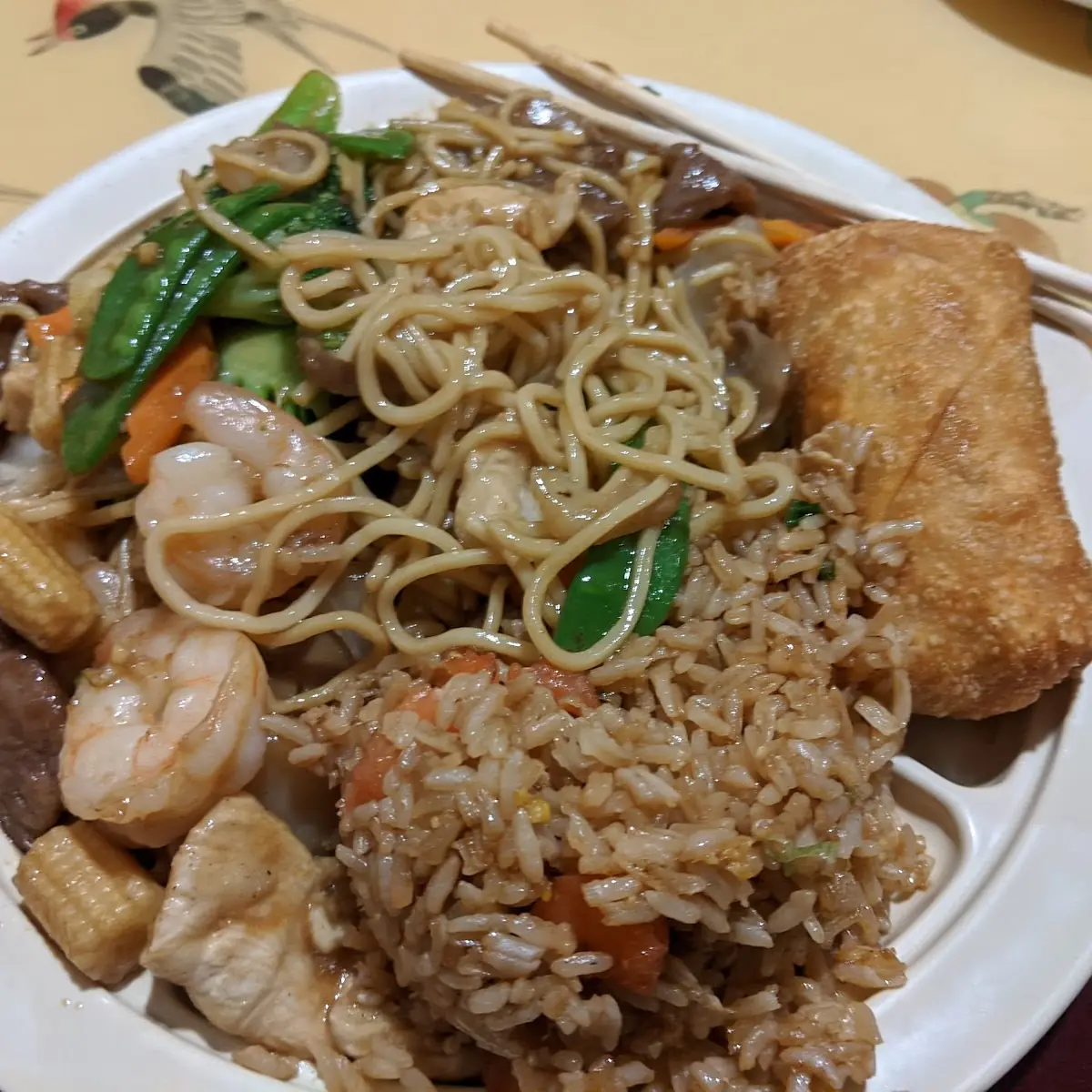 Shrimp Fried Rice and Egg Roll