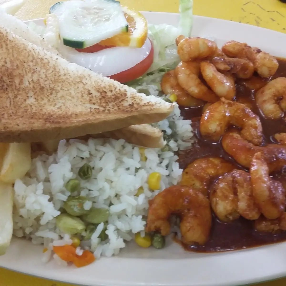 Plato Mixto Filete Y Camarones