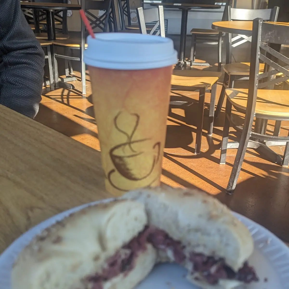 Pastrami and Egg on an Everything Bagel