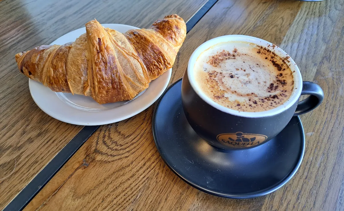Croissant and Decaf Latte