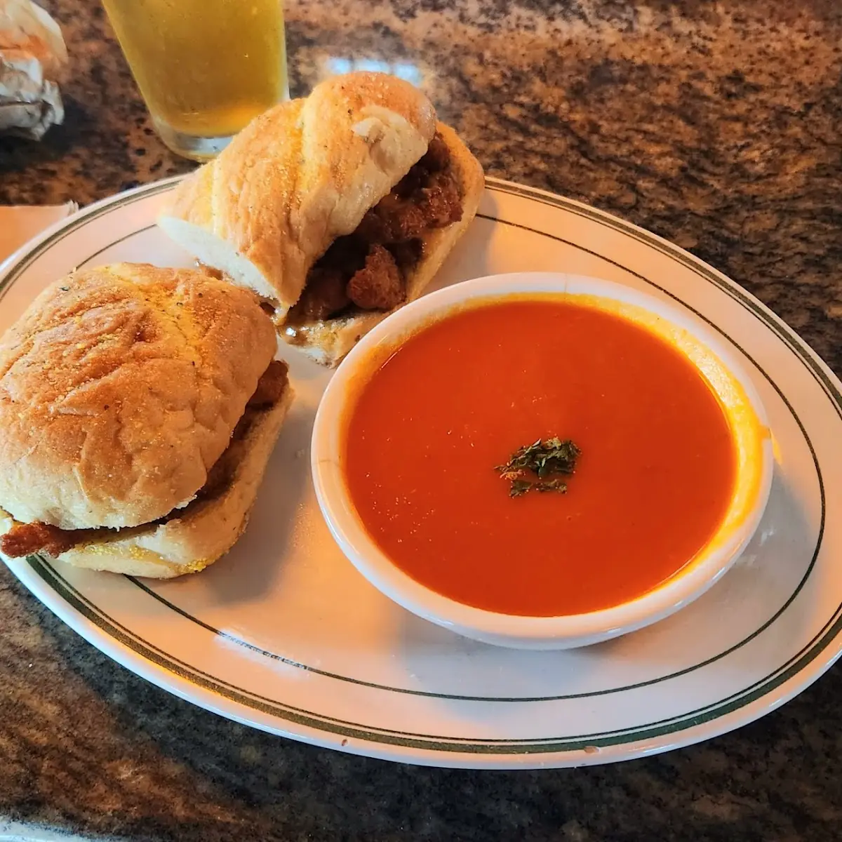 Shrimp Sandwich with Tomato Soup