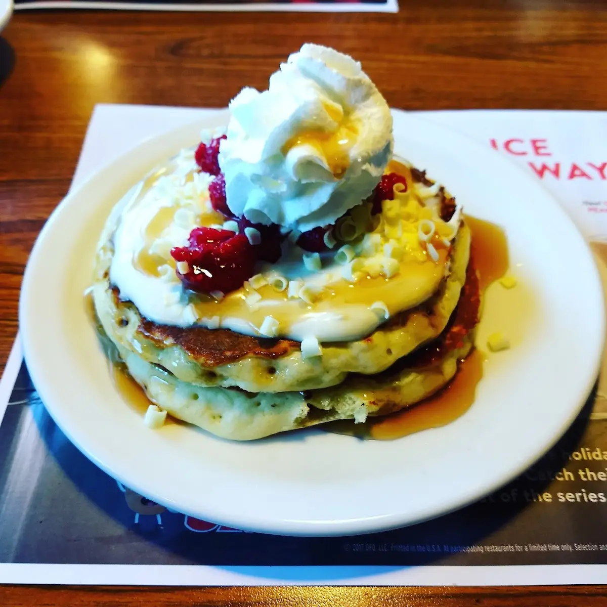 White Chocolate Raspberry Pancake Breakfast